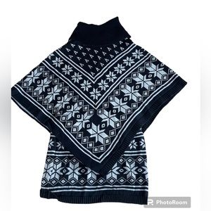 Girl’s knit poncho & skirt set